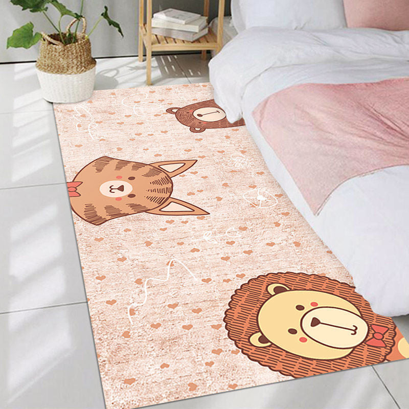 Multicolor Cartoon Print Rug Polyster Lovely Carpet Non-Slip Backing Easy Care Washable Area Rug for Decoration Orange Clearhalo 'Area Rug' 'Rug' 2242006