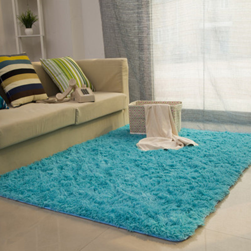Casual Living Room Rug Multi-Colored Solid Rug Polypropylene Non-Slip Pet Friendly Area Carpet Sky Blue Clearhalo 'Area Rug' 'Casual' 'Rugs' Rug' 2242022