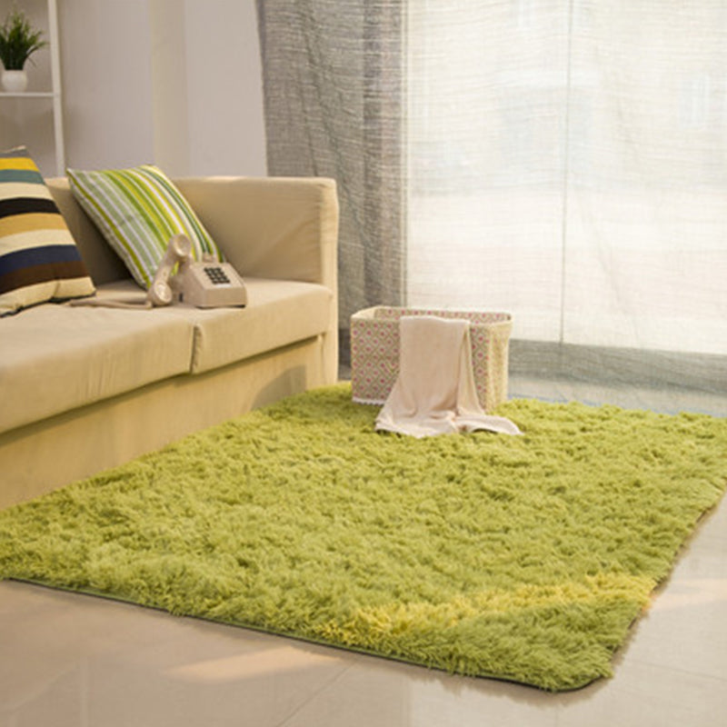 Casual Living Room Rug Multi-Colored Solid Rug Polypropylene Non-Slip Pet Friendly Area Carpet Green Clearhalo 'Area Rug' 'Casual' 'Rugs' Rug' 2242029
