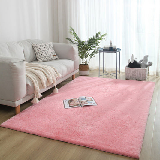 Relaxing Solid Color Rug Multi-Colored Polyster Area Carpet Machine Washable Non-Slip Backing Rug for Decoration Pink Clearhalo 'Area Rug' 'Casual' 'Rugs' Rug' 2242043