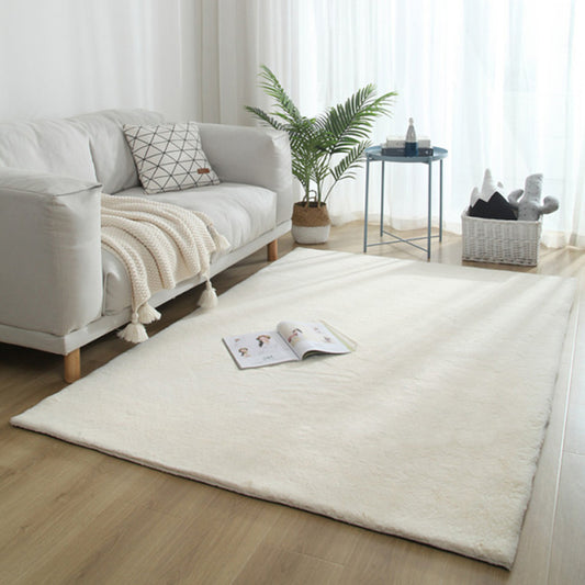 Relaxing Solid Color Rug Multi-Colored Polyster Area Carpet Machine Washable Non-Slip Backing Rug for Decoration Cream Clearhalo 'Area Rug' 'Casual' 'Rugs' Rug' 2242045
