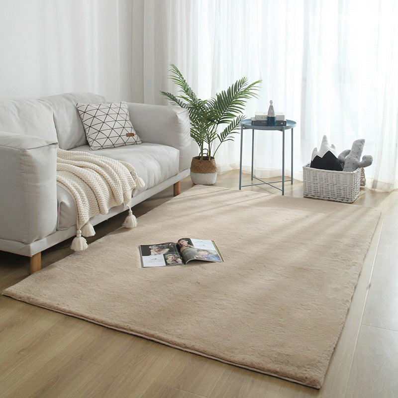 Relaxing Solid Color Rug Multi-Colored Polyster Area Carpet Machine Washable Non-Slip Backing Rug for Decoration Light Camel Clearhalo 'Area Rug' 'Casual' 'Rugs' Rug' 2242046