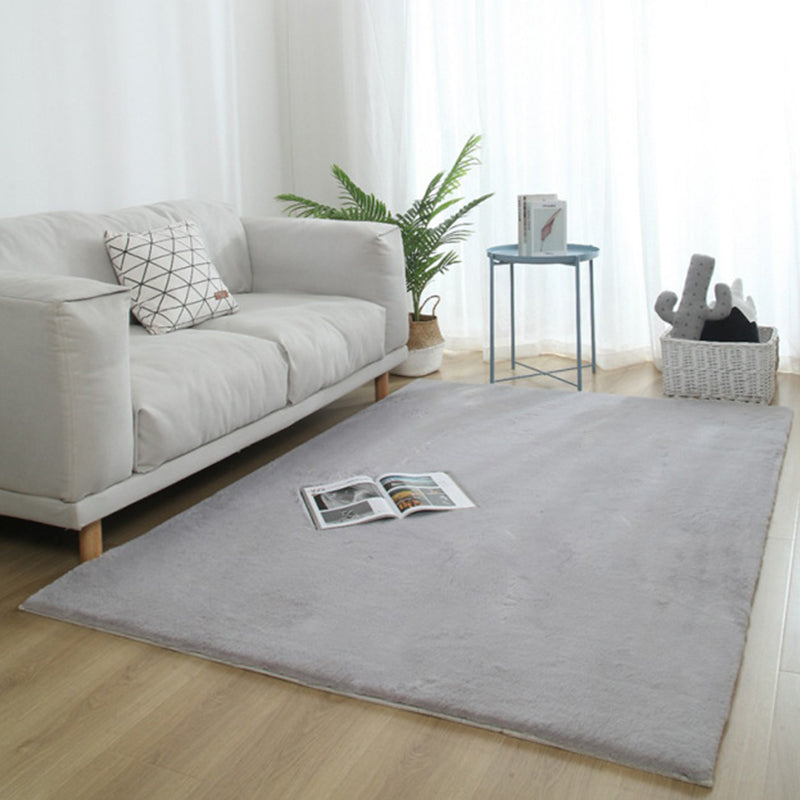 Relaxing Solid Color Rug Multi-Colored Polyster Area Carpet Machine Washable Non-Slip Backing Rug for Decoration Light Gray Clearhalo 'Area Rug' 'Casual' 'Rugs' Rug' 2242048