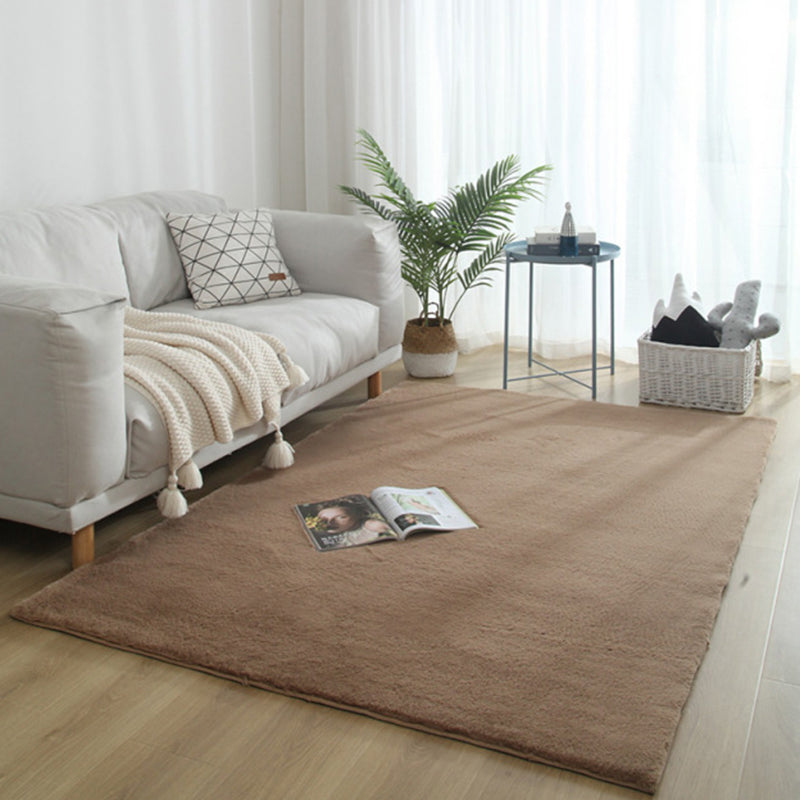 Relaxing Solid Color Rug Multi-Colored Polyster Area Carpet Machine Washable Non-Slip Backing Rug for Decoration Dark Camel Clearhalo 'Area Rug' 'Casual' 'Rugs' Rug' 2242049