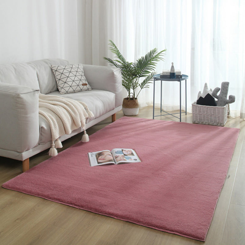Relaxing Solid Color Rug Multi-Colored Polyster Area Carpet Machine Washable Non-Slip Backing Rug for Decoration Nude Pink Clearhalo 'Area Rug' 'Casual' 'Rugs' Rug' 2242052