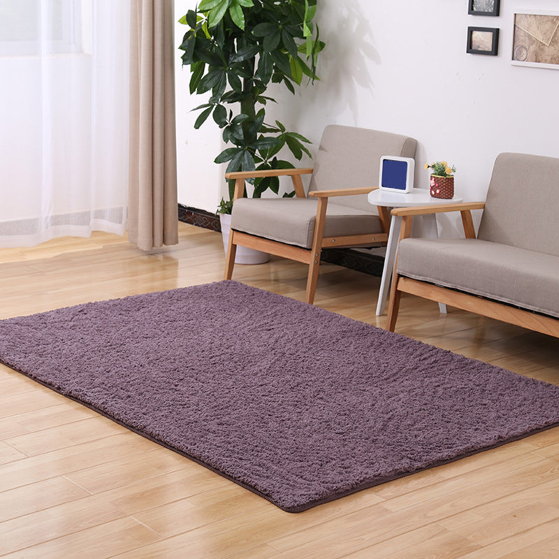 Modern Living Room Rug Multi Colored Plain Area Carpet Non-Slip Backing Easy Care Washable Rug Purple Clearhalo 'Area Rug' 'Casual' 'Rugs' Rug' 2242076