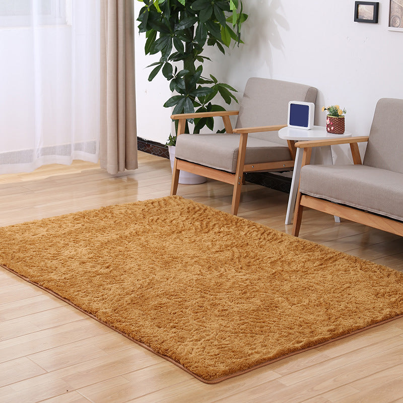 Modern Living Room Rug Multi Colored Plain Area Carpet Non-Slip Backing Easy Care Washable Rug Khaki Clearhalo 'Area Rug' 'Casual' 'Rugs' Rug' 2242077