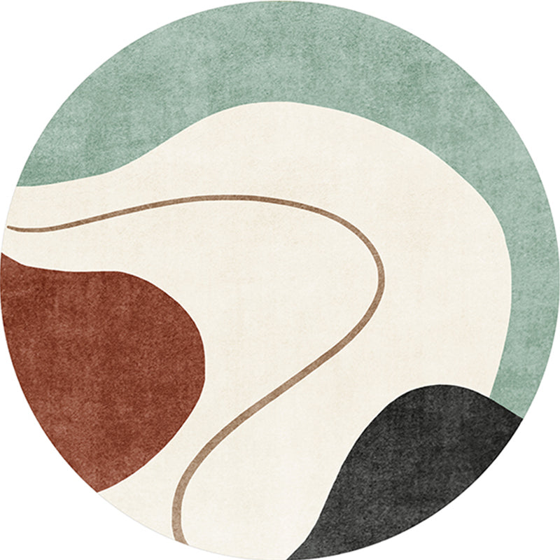 Luxury Living Room Rug Multi Colored Color Block Area Carpet Polypropylene Non-Slip Pet Friendly Rug Green Clearhalo 'Area Rug' 'Rug' 2242103