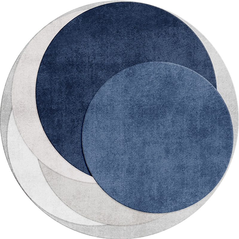 Luxury Living Room Rug Multi Colored Color Block Area Carpet Polypropylene Non-Slip Pet Friendly Rug Blue Clearhalo 'Area Rug' 'Rug' 2242107