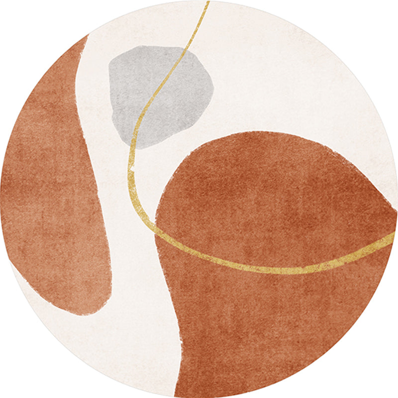 Luxury Living Room Rug Multi Colored Color Block Area Carpet Polypropylene Non-Slip Pet Friendly Rug Red Brown Clearhalo 'Area Rug' 'Rug' 2242115