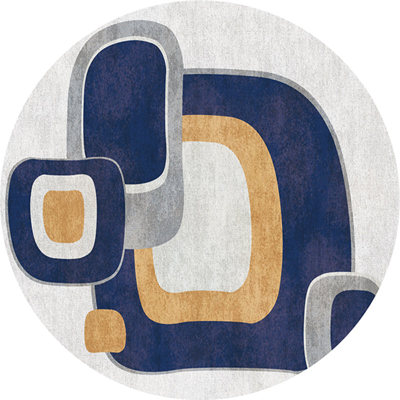 Multicolor Decoration Rug Unique Colorblock Rug Synthetics Anti-Slip Backing Pet Friendly Carpet Dark Blue Clearhalo 'Area Rug' 'Rug' 2242122