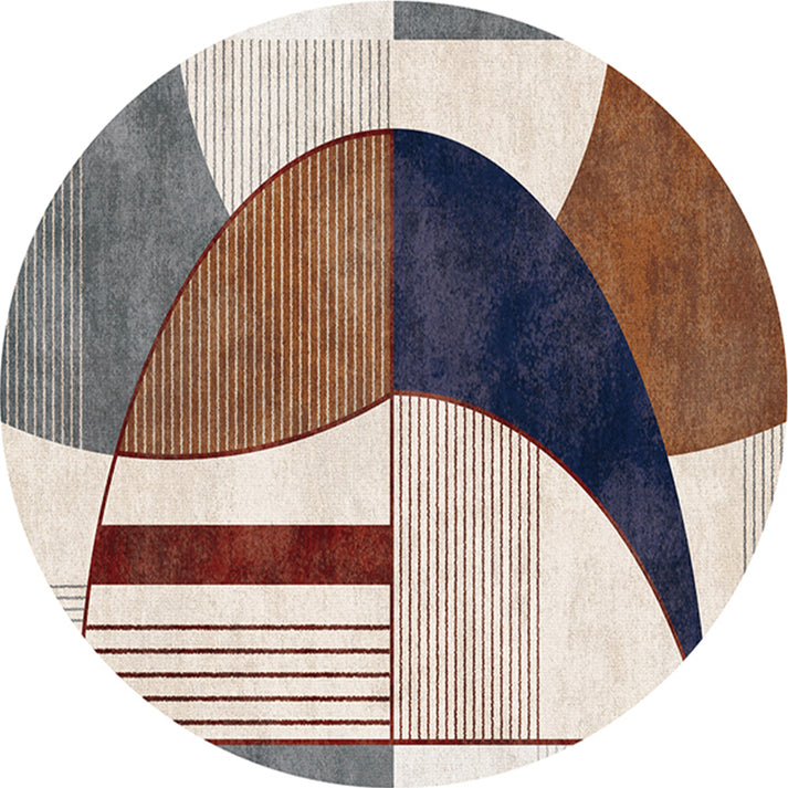 Multicolor Decoration Rug Unique Colorblock Rug Synthetics Anti-Slip ...