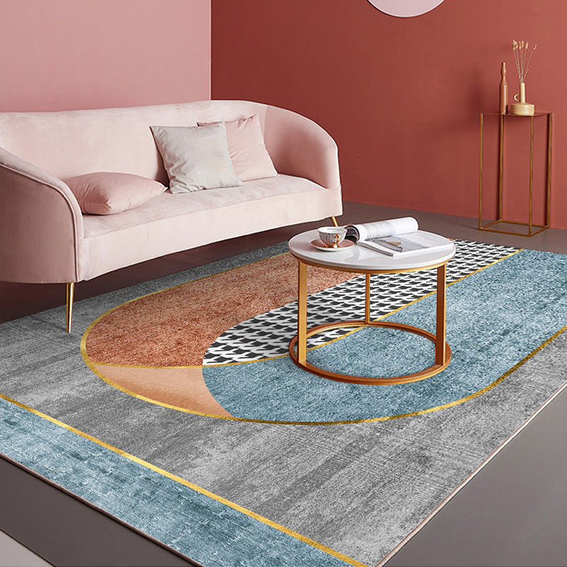 Cute Bedroom Rug Multi-Color Colorblock Rug Polyster Non-Slip Backing Machine Washable Carpet Blue Clearhalo 'Area Rug' 'Rug' 2242184