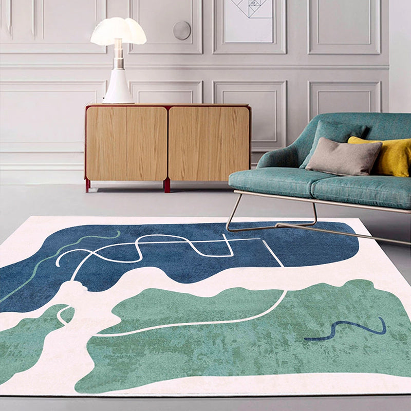 Creative Decoration Rug Multi-Colored Abstract Print Rug Polypropylene Anti-Slip Backing Pet Friendly Carpet Green Clearhalo 'Area Rug' 'Rug' 2242193
