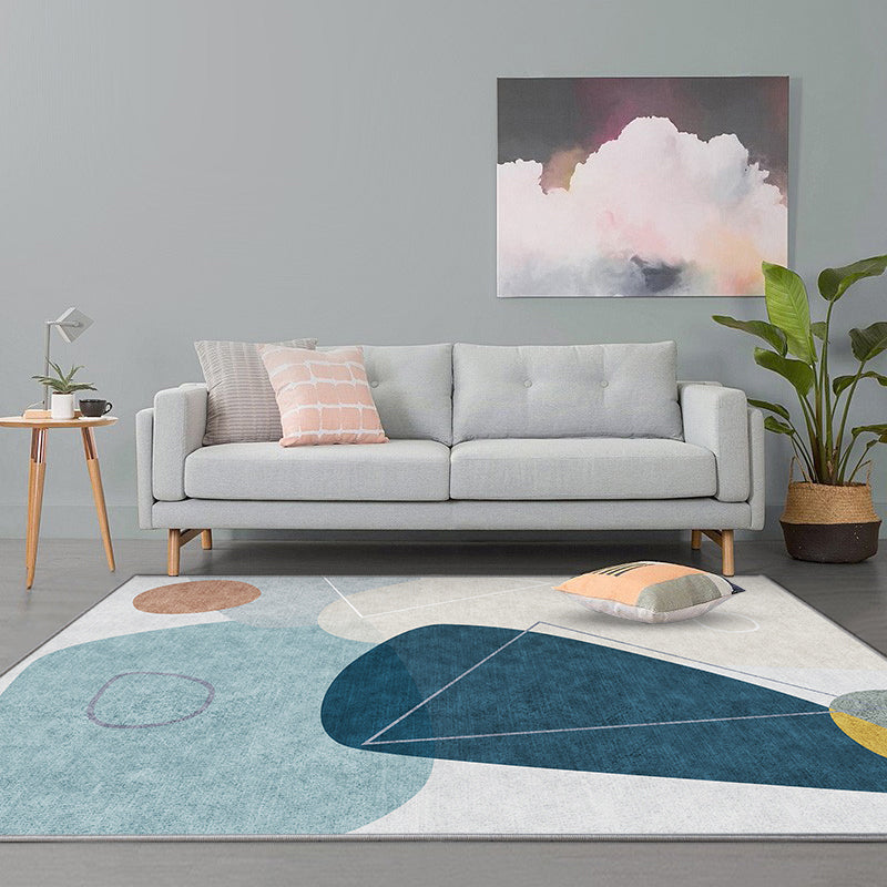 Creative Decoration Rug Multi-Colored Abstract Print Rug Polypropylene Anti-Slip Backing Pet Friendly Carpet Blue Clearhalo 'Area Rug' 'Rug' 2242197