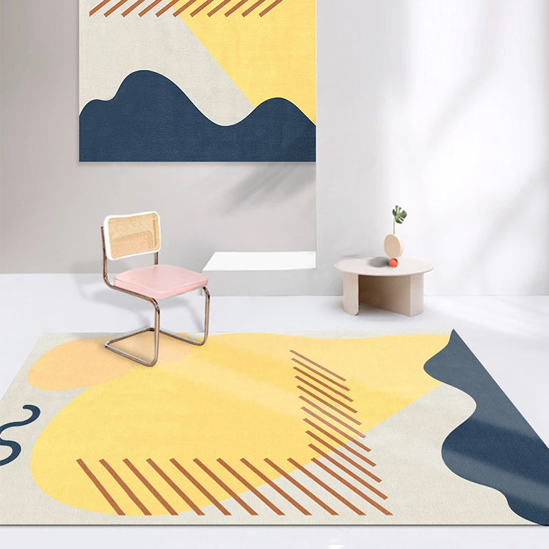Creative Decoration Rug Multi-Colored Abstract Print Rug Polypropylene Anti-Slip Backing Pet Friendly Carpet Yellow Clearhalo 'Area Rug' 'Rug' 2242200