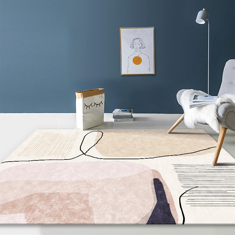 Creative Decoration Rug Multi-Colored Abstract Print Rug Polypropylene Anti-Slip Backing Pet Friendly Carpet Nude Pink Clearhalo 'Area Rug' 'Rug' 2242201