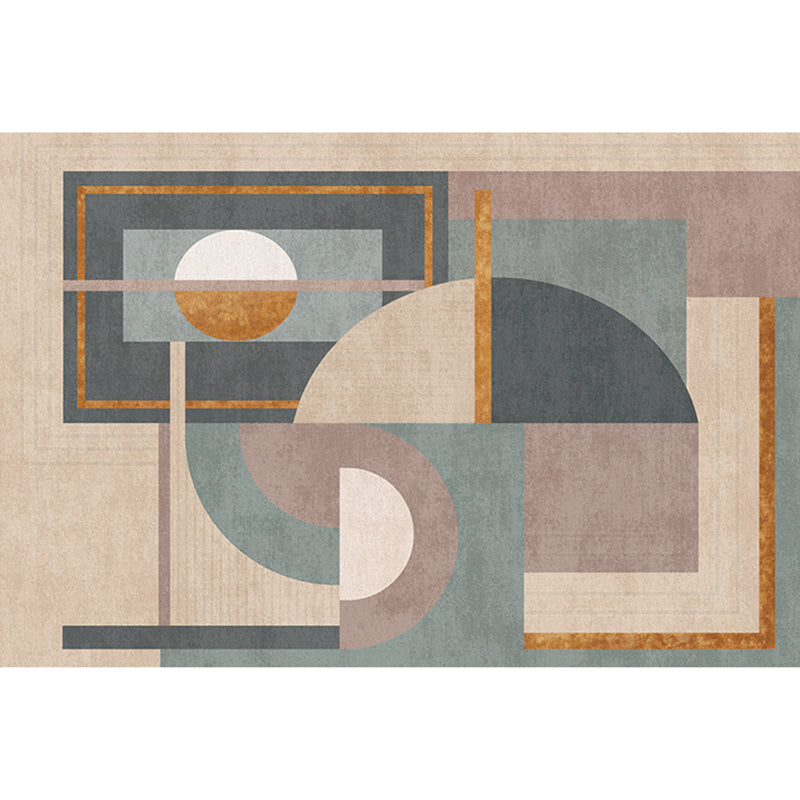 Morandi Color Geometric Rug Synthetics Western Area Rug Non-Slip Backing Machine Washable Carpet for Parlor Light Brown Clearhalo 'Area Rug' 'Rug' 2242219