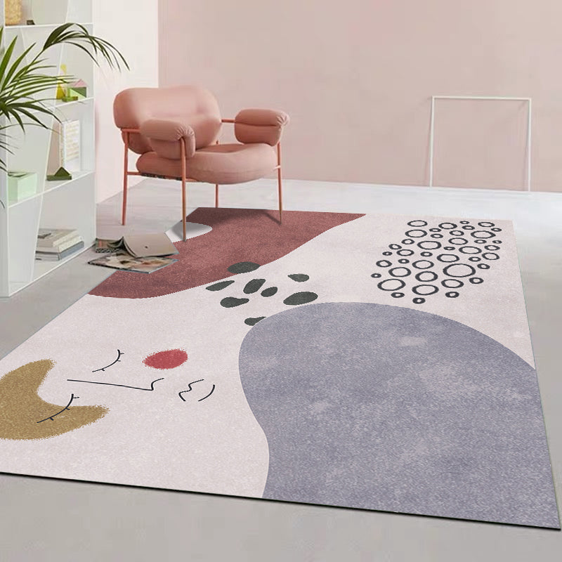 Morandi Color Novelty Rug Polyster Geometric Print Indoor Rug Non-Slip Pet Friendly Washable Carpet for Parlor Grey Clearhalo 'Area Rug' 'Rug' 2242245