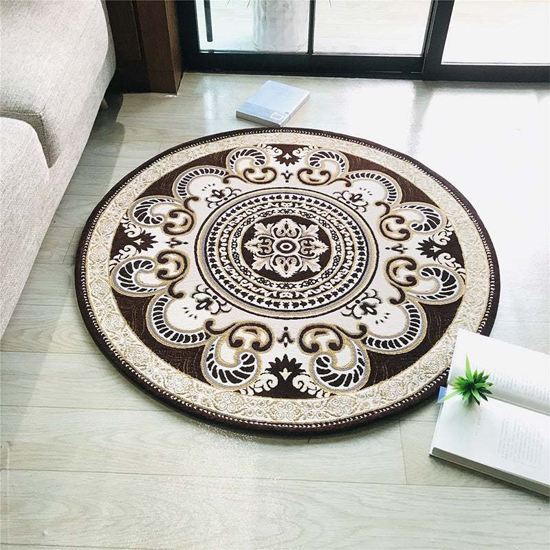 Western Living Room Rug Multi-Color Floral Pattern Area Carpet Polyster Anti-Slip Backing Washable Rug Coffee Clearhalo 'Area Rug' 'Rugs' 'Vintage' Rug' 2242286