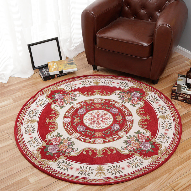 Vintage Multi Color Floral Rug Synthetics Americana Carpet Non-Slip Pet Friendly Indoor Rug for Room Clearhalo 'Area Rug' 'Rugs' 'Vintage' Rug' 2242289