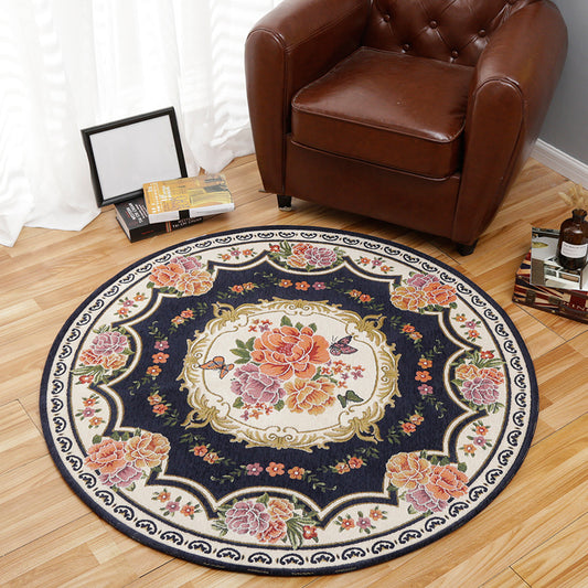 Vintage Multi Color Floral Rug Synthetics Americana Carpet Non-Slip Pet Friendly Indoor Rug for Room Navy Clearhalo 'Area Rug' 'Rugs' 'Vintage' Rug' 2242295