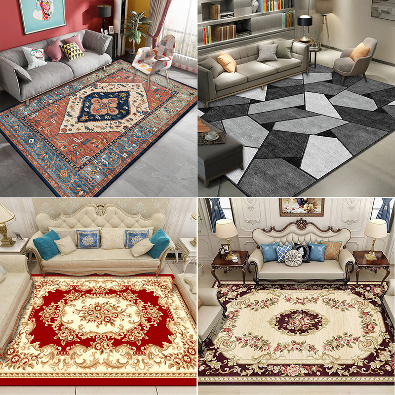 Multi-Colored Olden Rug Synthetics Floral Print Area Rug Anti-Slip Stain-Resistant Carpet for Living Room Clearhalo 'Area Rug' 'Rugs' 'Shabby Chic' Rug' 2242310