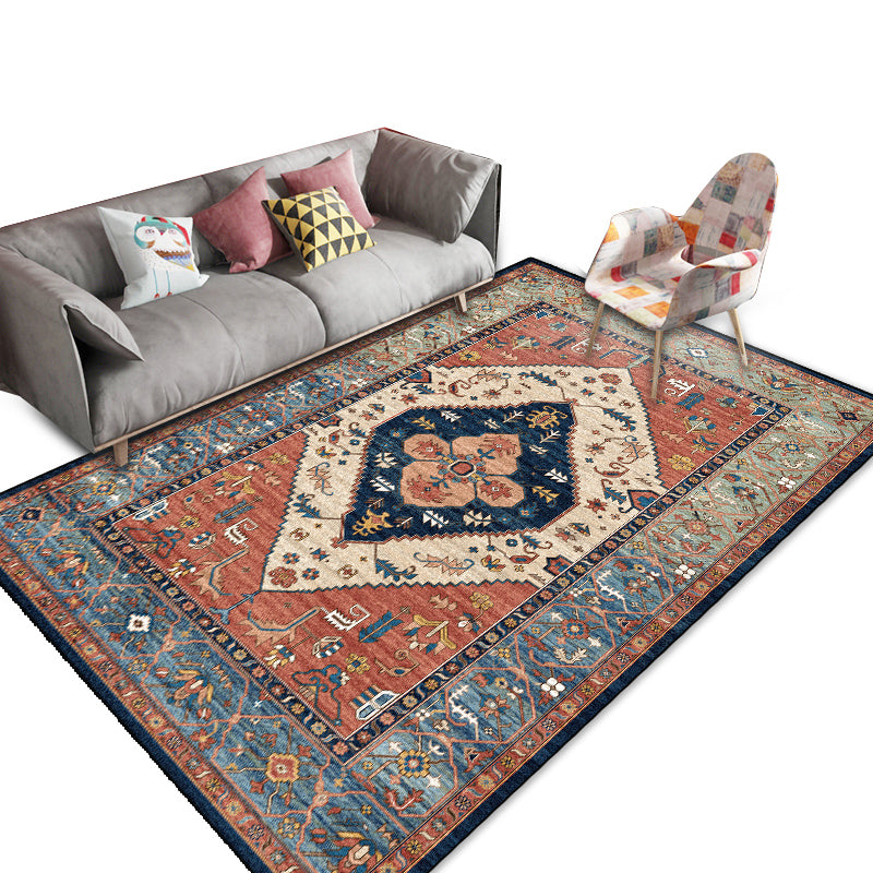 Multi-Colored Olden Rug Synthetics Floral Print Area Rug Anti-Slip Stain-Resistant Carpet for Living Room Clearhalo 'Area Rug' 'Rugs' 'Shabby Chic' Rug' 2242313
