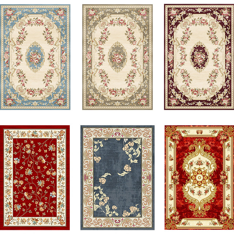 Multi-Colored Olden Rug Synthetics Floral Print Area Rug Anti-Slip Stain-Resistant Carpet for Living Room Clearhalo 'Area Rug' 'Rugs' 'Shabby Chic' Rug' 2242315