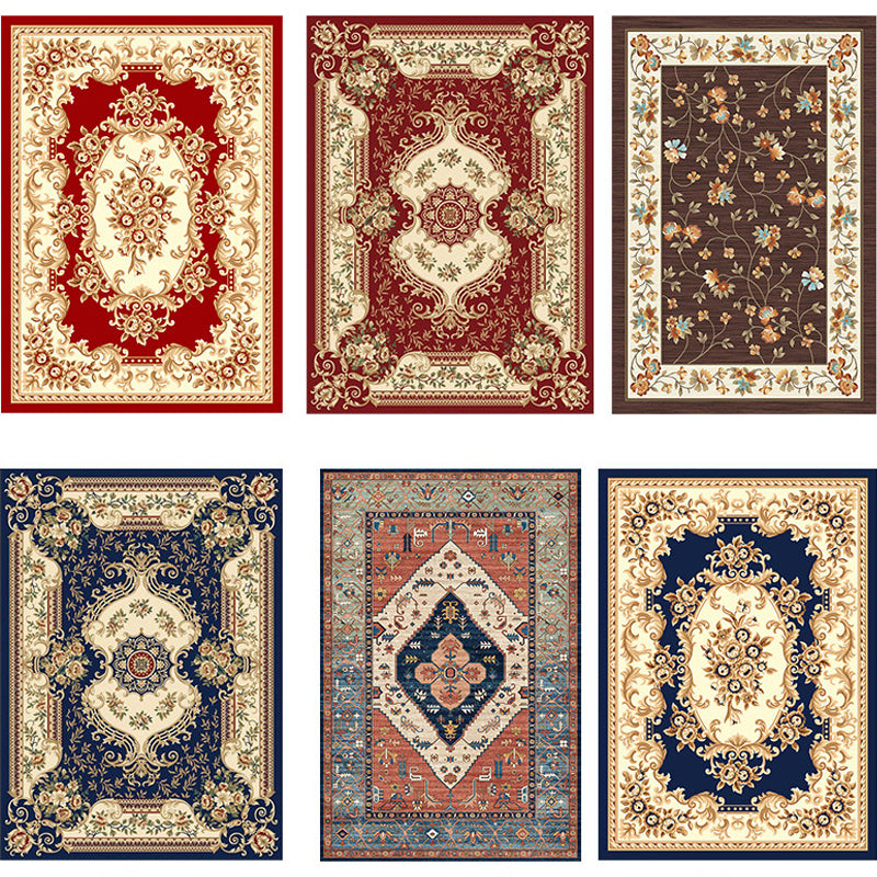 Multi-Colored Olden Rug Synthetics Floral Print Area Rug Anti-Slip Stain-Resistant Carpet for Living Room Clearhalo 'Area Rug' 'Rugs' 'Shabby Chic' Rug' 2242317