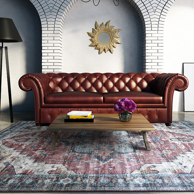 Retro Floral Print Rug Multi-Colored Rustic Area Rug Polypropylene Easy Care Non-Slip Backing Carpet for Room Clearhalo 'Area Rug' 'Rugs' 'Shabby Chic' Rug' 2242325