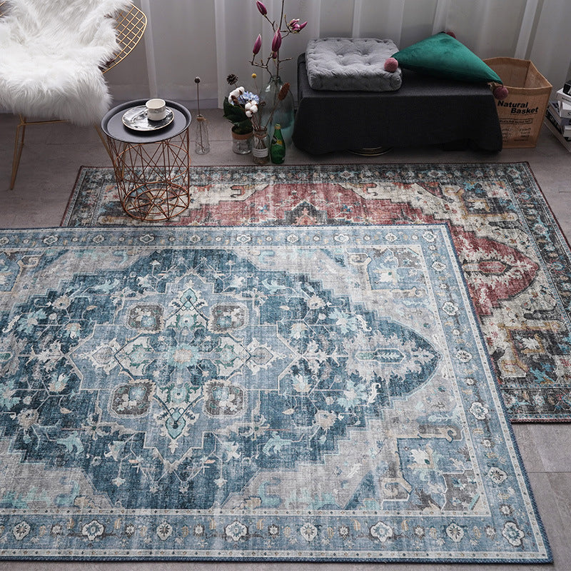 Retro Floral Print Rug Multi-Colored Rustic Area Rug Polypropylene Easy Care Non-Slip Backing Carpet for Room Clearhalo 'Area Rug' 'Rugs' 'Shabby Chic' Rug' 2242326