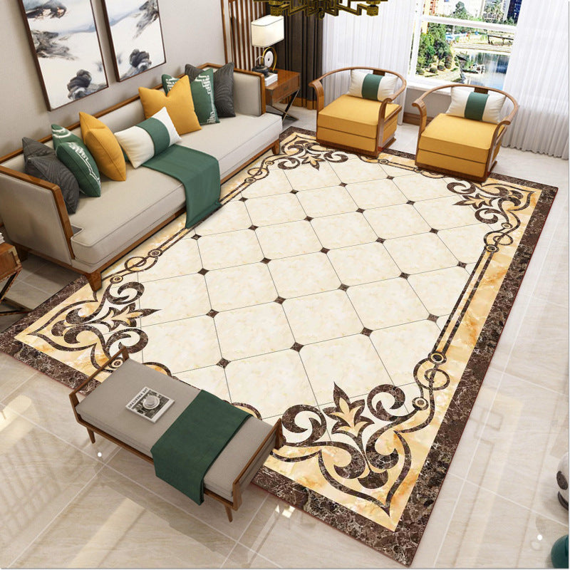 Luxury Southwestern Rug Multicolor Flower Printed Carpet Pet Friendly Easy Care Washable Rug for Parlor Clearhalo 'Area Rug' 'Rugs' 'Vintage' Rug' 2242374