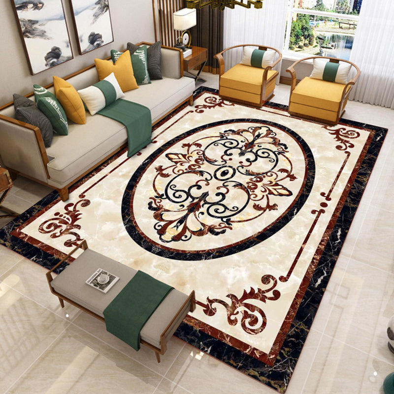 Luxury Southwestern Rug Multicolor Flower Printed Carpet Pet Friendly Easy Care Washable Rug for Parlor Red Brown Clearhalo 'Area Rug' 'Rugs' 'Vintage' Rug' 2242388