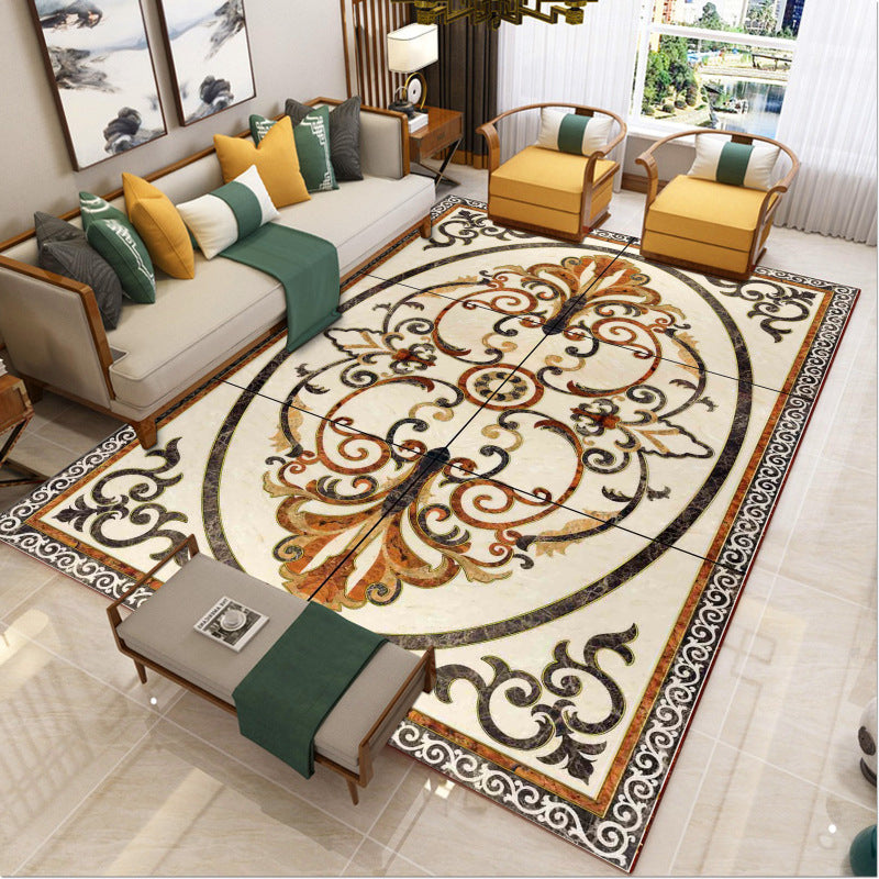 Luxury Southwestern Rug Multicolor Flower Printed Carpet Pet Friendly Easy Care Washable Rug for Parlor Clearhalo 'Area Rug' 'Rugs' 'Vintage' Rug' 2242392