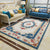 Southwestern Parlor Rug Multi Colored Floral Print Area Carpet Polyster Non-Slip Backing Pet Friendly Rug Sky Blue Clearhalo 'Area Rug' 'Rugs' 'Vintage' Rug' 2242463