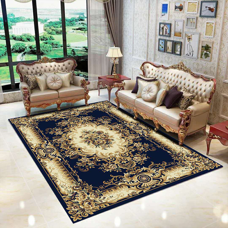 Vintage Western Rug Multicolor Floral Printed Area Carpet Easy Care Washable Indoor Rug for Decoration Black Clearhalo 'Area Rug' 'Rugs' 'Vintage' Rug' 2242523