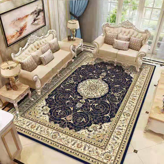 Americana Home Rug Multi Colored Printed Area Rug Polyster Non-Slip Backing Easy Care Carpet Camel Clearhalo 'Area Rug' 'Rugs' 'Vintage' Rug' 2242527