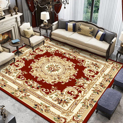 Retro Living Room Rug Multi Color Floral Indoor Rug Polypropylene Pet Friendly Washable Easy Care Carpet Red Clearhalo 'Area Rug' 'Rugs' 'Vintage' Rug' 2242537