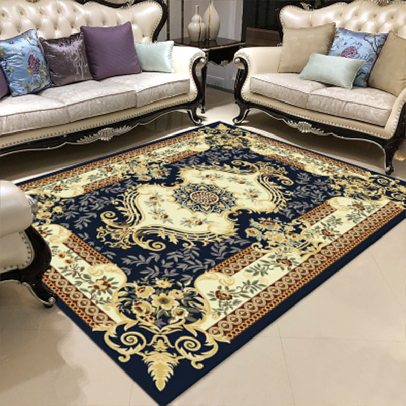 Vintage Multi Color Floral Rug Polyster Western Area Carpet Non-Slip Pet Friendly Easy Care Rug for Home Decoration Clearhalo 'Area Rug' 'Rugs' 'Vintage' Rug' 2242550
