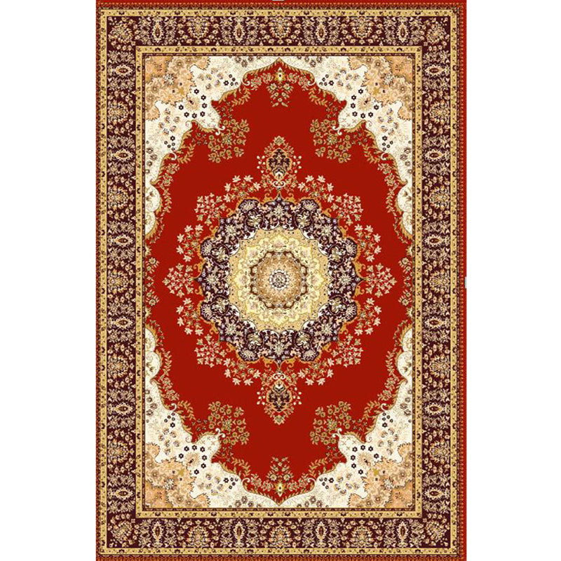 Vintage Multi Color Floral Rug Polyster Western Area Carpet Non-Slip Pet Friendly Easy Care Rug for Home Decoration Clearhalo 'Area Rug' 'Rugs' 'Vintage' Rug' 2242553