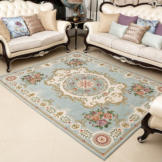 Retro Floral Printed Rug Multi-Color Luxury Area Carpet Synthetics Pet Friendly Easy Care Indoor Rug for Living Room Clearhalo 'Area Rug' 'Rugs' 'Vintage' Rug' 2242562