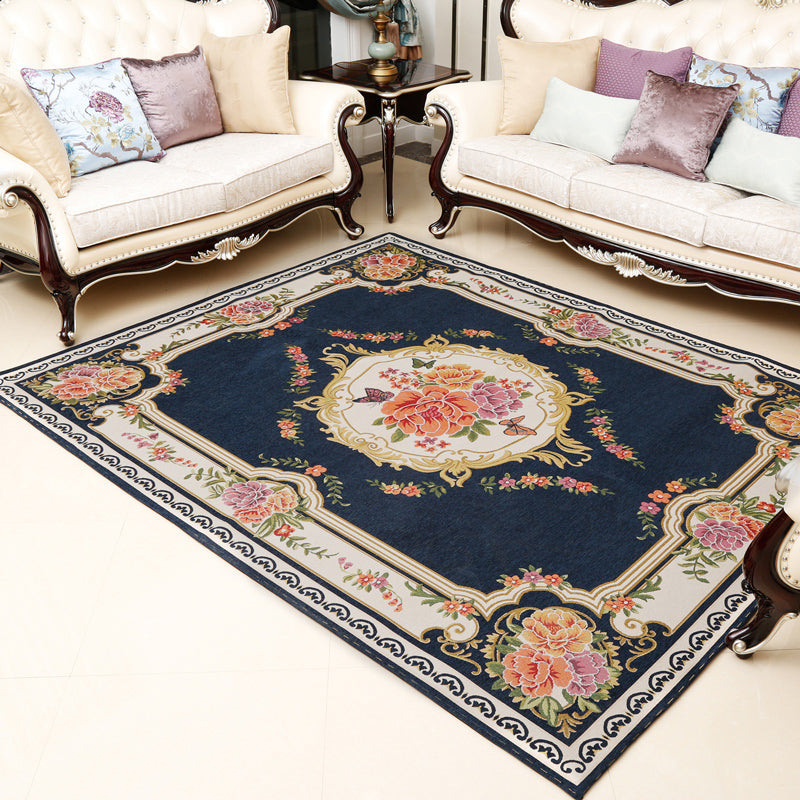 Retro Floral Printed Rug Multi-Color Luxury Area Carpet Synthetics Pet Friendly Easy Care Indoor Rug for Living Room Clearhalo 'Area Rug' 'Rugs' 'Vintage' Rug' 2242567