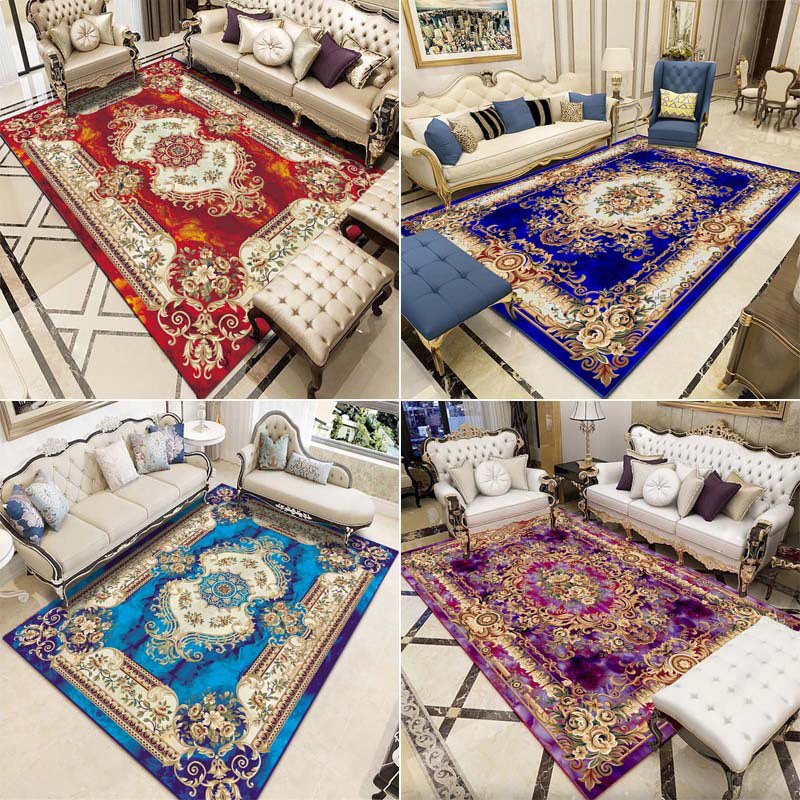 Multi-Color Vintage Rug Synthetics Geometric Area Carpet Non-Slip ...