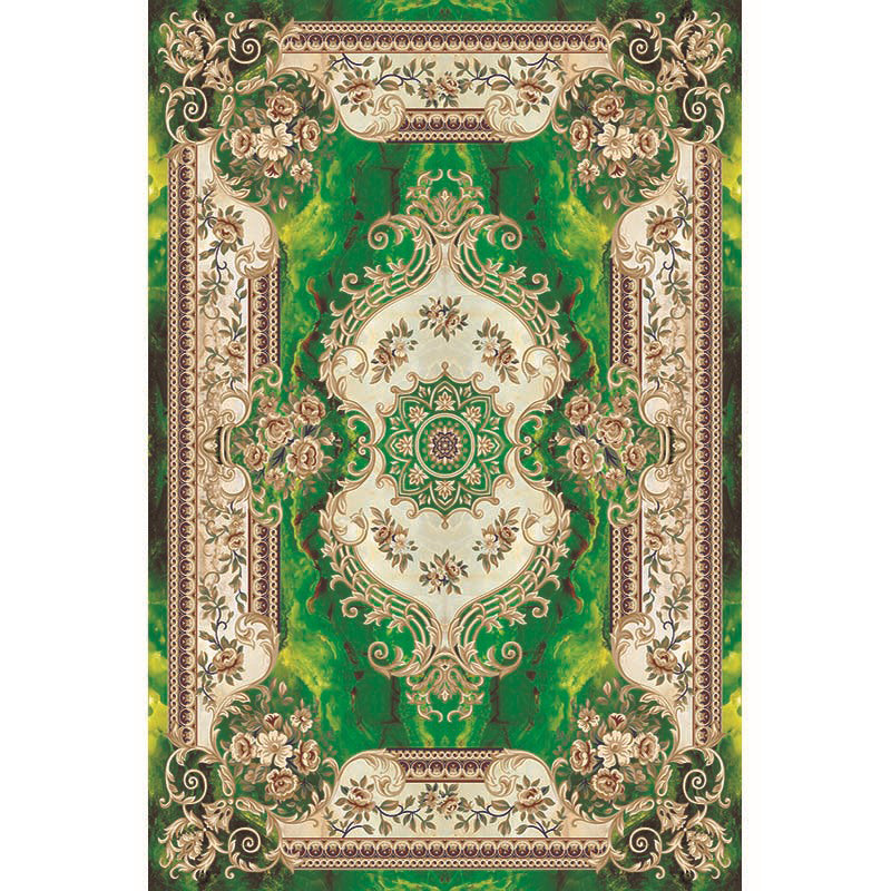 Multi-Color Vintage Rug Synthetics Geometric Area Carpet Non-Slip Backing Easy Care Indoor Rug for Parlor Green Clearhalo 'Area Rug' 'Rugs' 'Vintage' Rug' 2242594