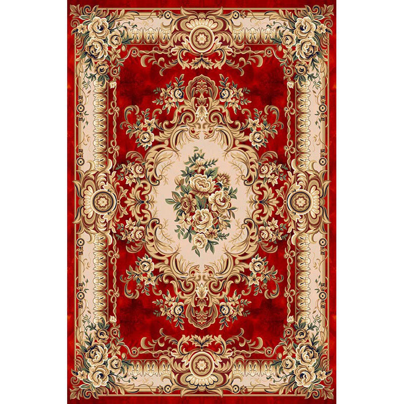 Multi-Color Vintage Rug Synthetics Geometric Area Carpet Non-Slip Backing Easy Care Indoor Rug for Parlor Red Clearhalo 'Area Rug' 'Rugs' 'Vintage' Rug' 2242597