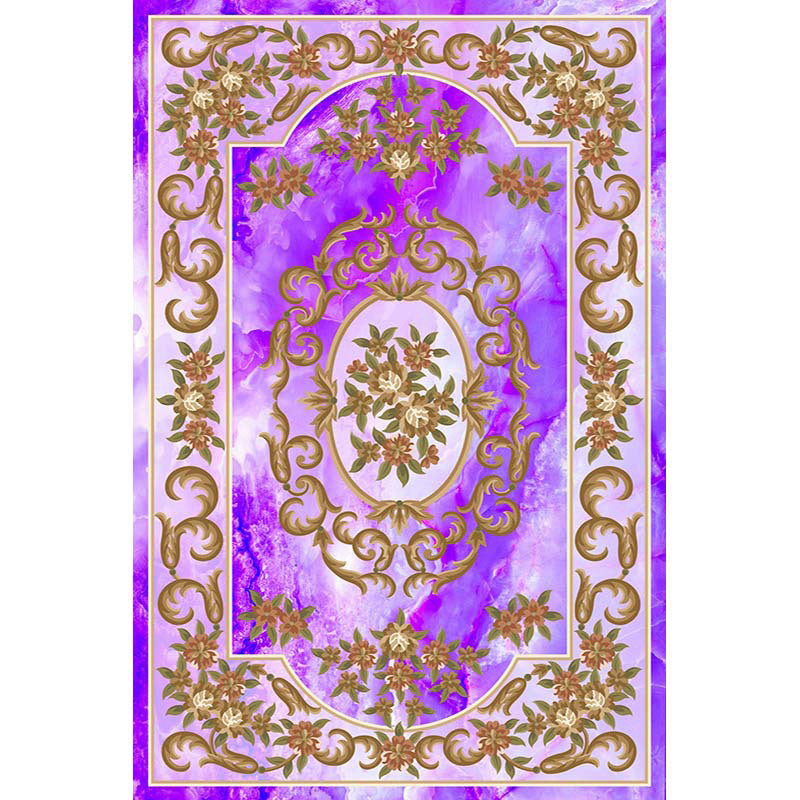 Multi-Color Vintage Rug Synthetics Geometric Area Carpet Non-Slip Backing Easy Care Indoor Rug for Parlor Grape Clearhalo 'Area Rug' 'Rugs' 'Vintage' Rug' 2242600
