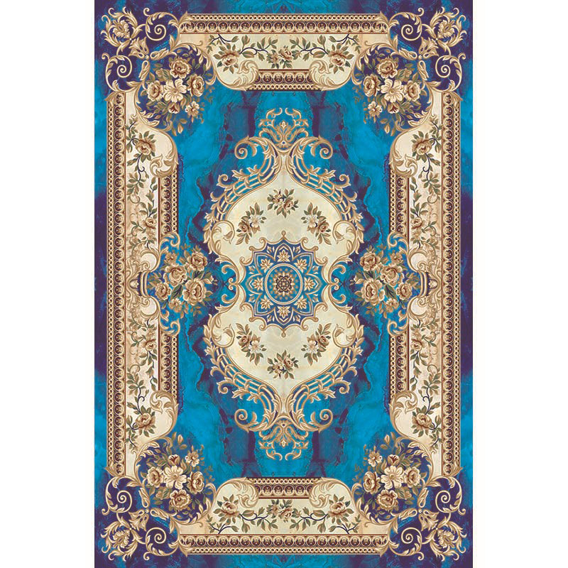 Multi-Color Vintage Rug Synthetics Geometric Area Carpet Non-Slip Backing Easy Care Indoor Rug for Parlor Blue Clearhalo 'Area Rug' 'Rugs' 'Vintage' Rug' 2242602
