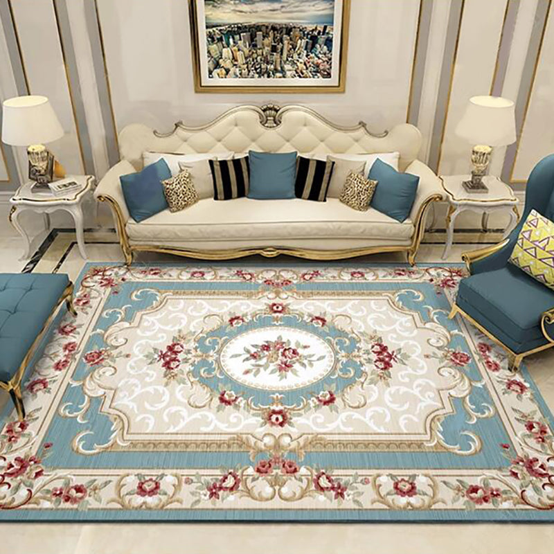 Western Floral Printed Rug Multi Colored Polyster Area Rug Pet Friendly Non-Slip Carpet for Living Room Clearhalo 'Area Rug' 'Rugs' 'Vintage' Rug' 2242621
