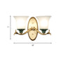 Frosted Glass Brass Wall Sconce Bell 1/2-Light Vintage Wall Mount Light Fixture with Elliptical Backplate for Foyer Clearhalo 'Wall Lamps & Sconces' 'Wall Lights' Lighting' 224266